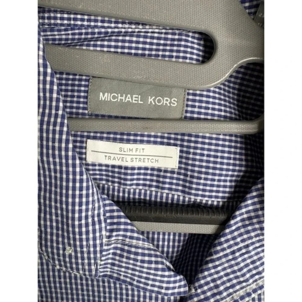 Michael Kors slim fit, button-down plaid shirt,‎ size medium